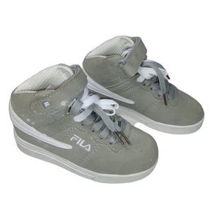NEW Fila Boys' Vulc Basketball Hightop Shoes Heather Grey/White Size 11½ *Flawed